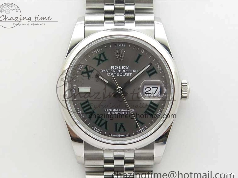 Dial SS Best Roman Jubilee DateJust Edition 126200 1:1 Gray BP Maker 36 Bracelet on 0201